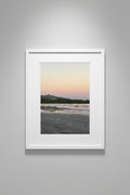 Framed Costa Rica print of a sunset beach scene on a wall