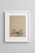 Framed Couple of Negronis print of cocktails on a table