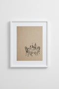 Framed Date Night print of a candlelit table for two on linen