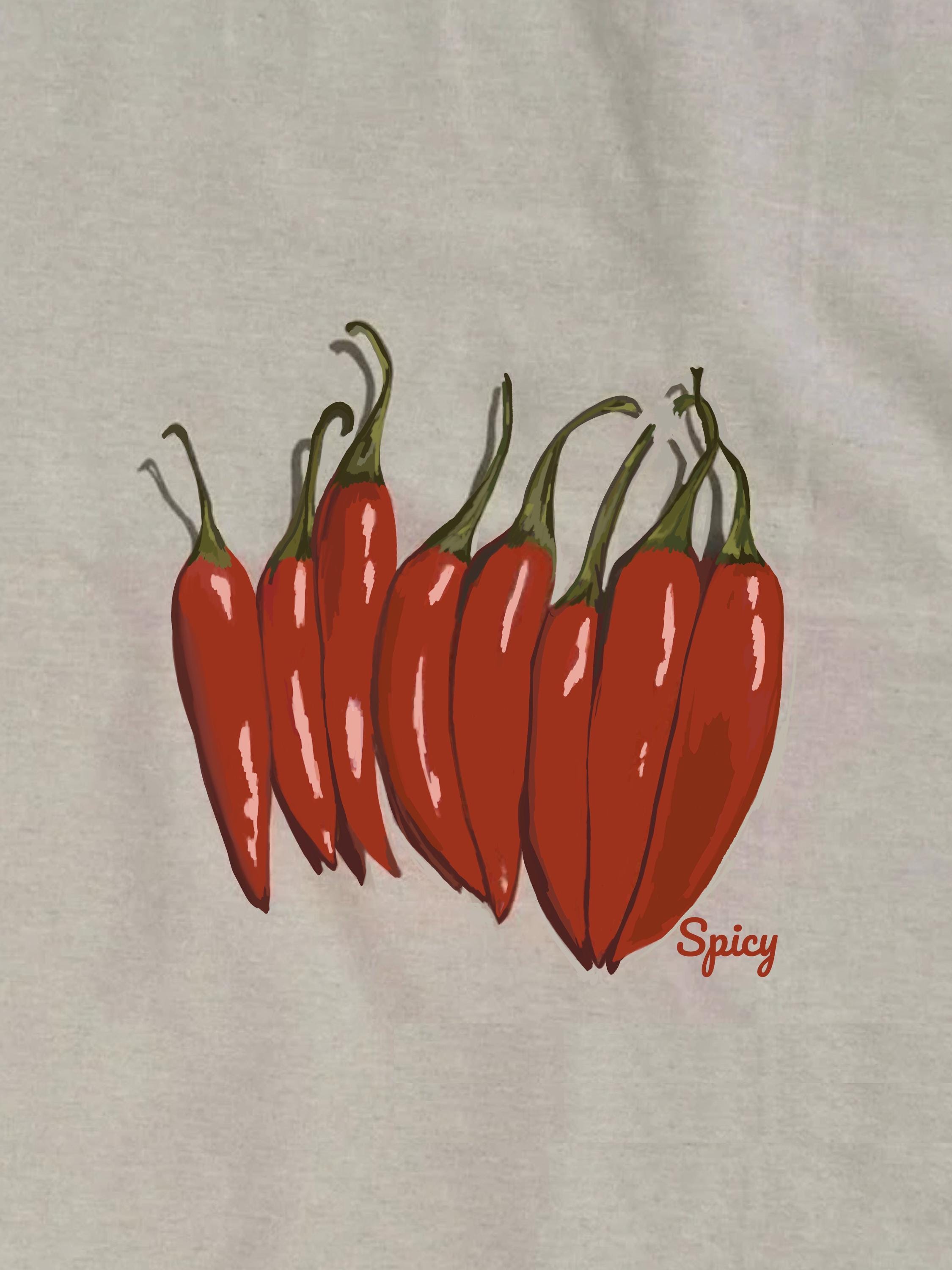 Picante print of red chilli peppers