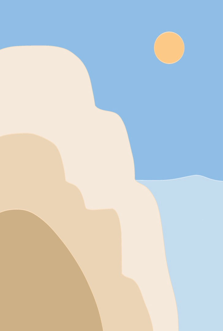 Santorini sun original print unframed