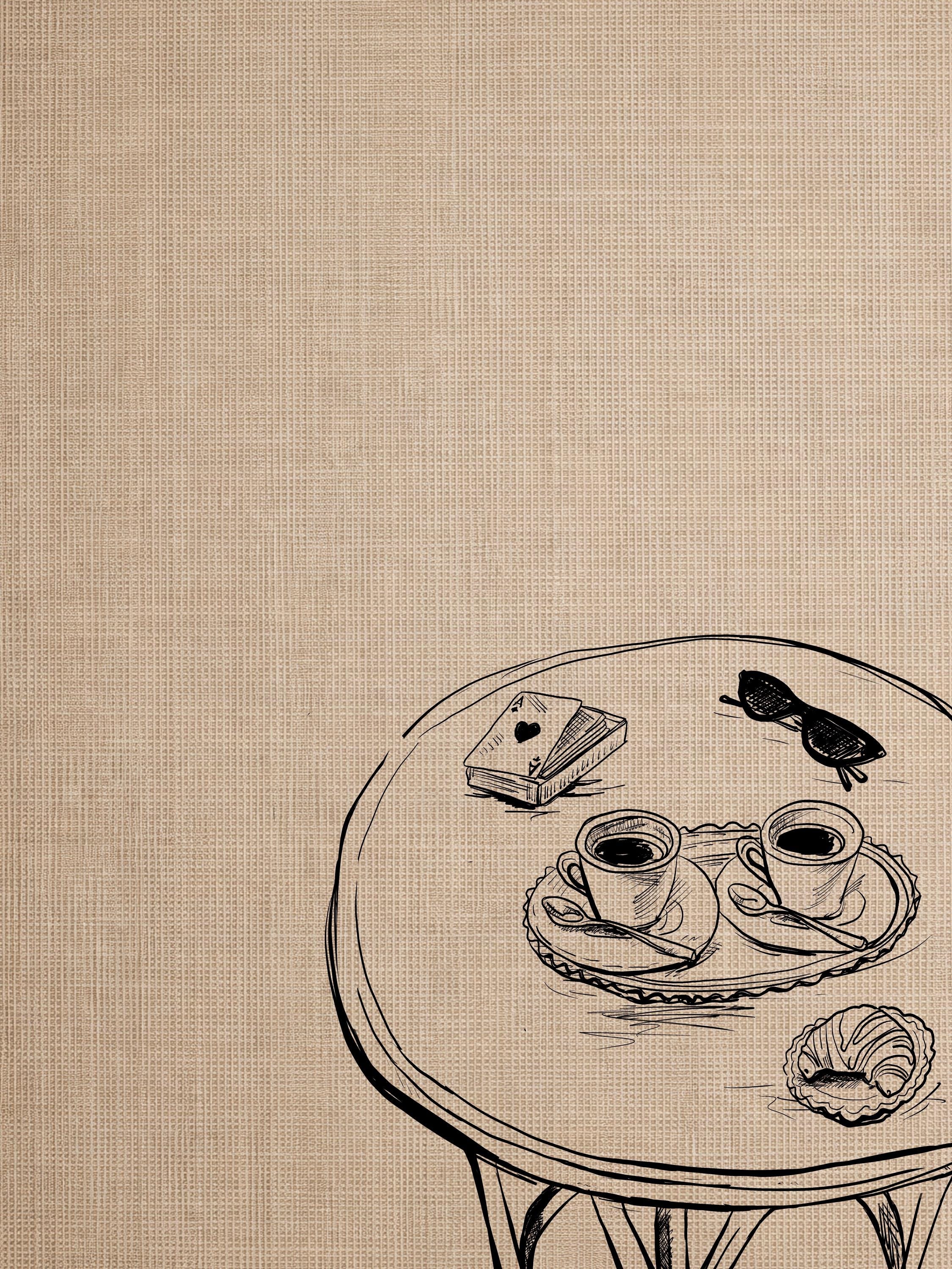 Unframed Morning Espresso print of a café table