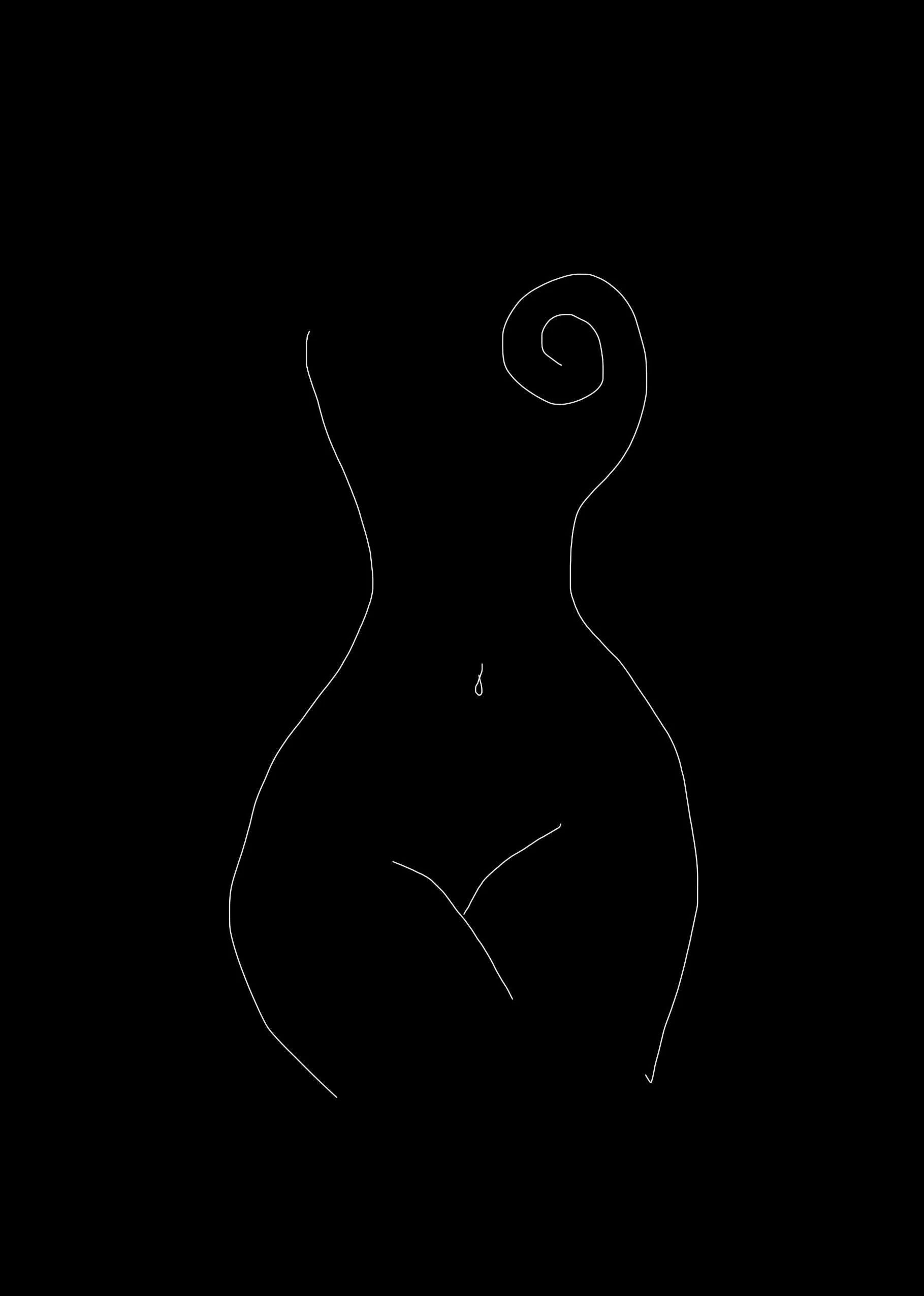 Framed Venus III line-art print 