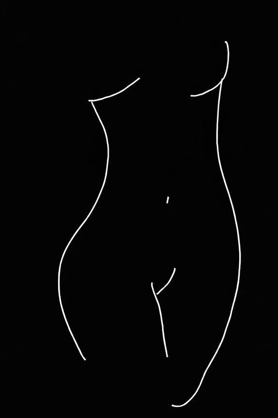 Venus I fine art print of a minimalist line-art female form