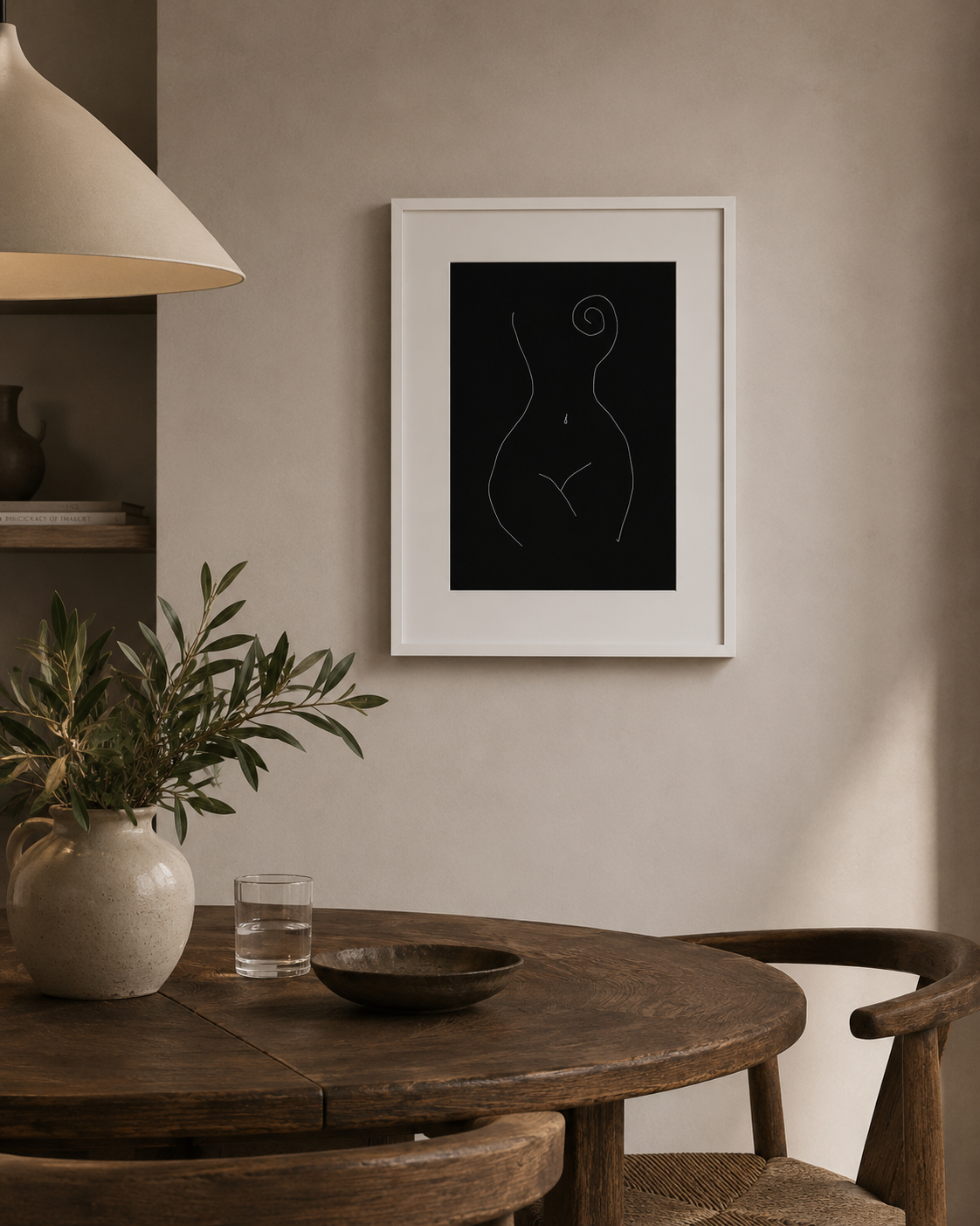 a3 Framed Venus III line-art print on a neutral wall