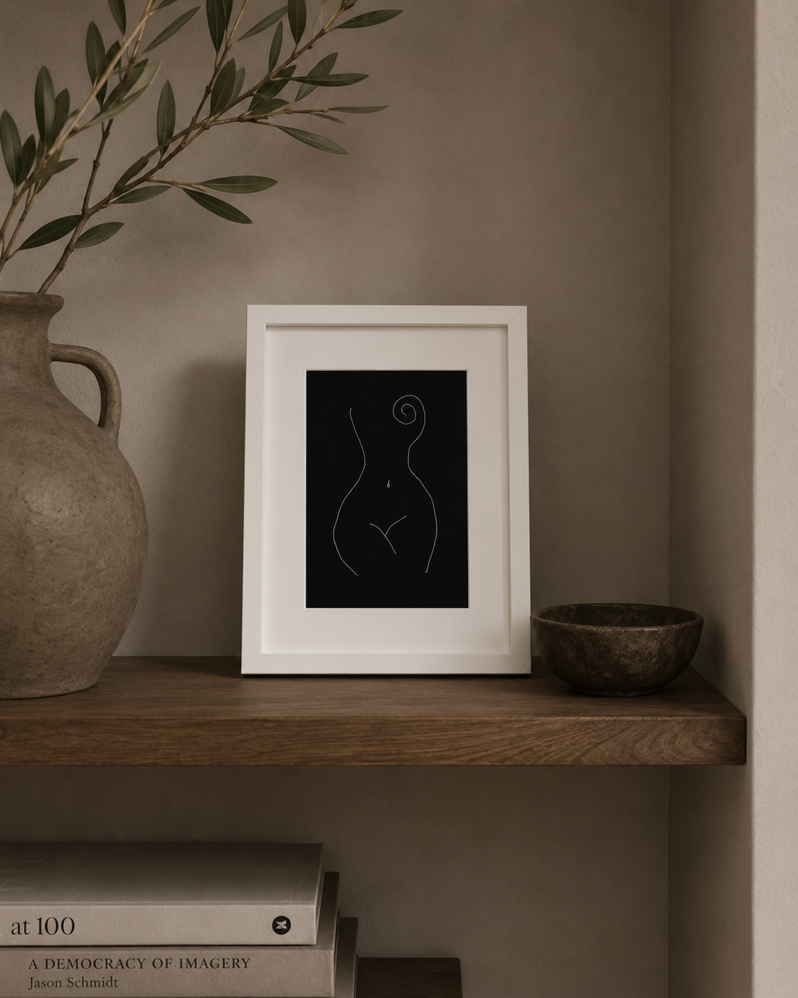 a5 Framed Venus III line-art print on a neutral wall